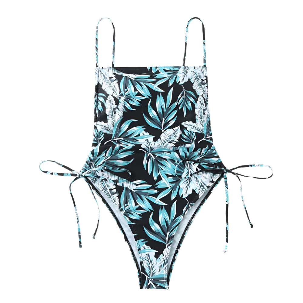 Floral One Piece String Tie Swimsuit - Multiple Colours