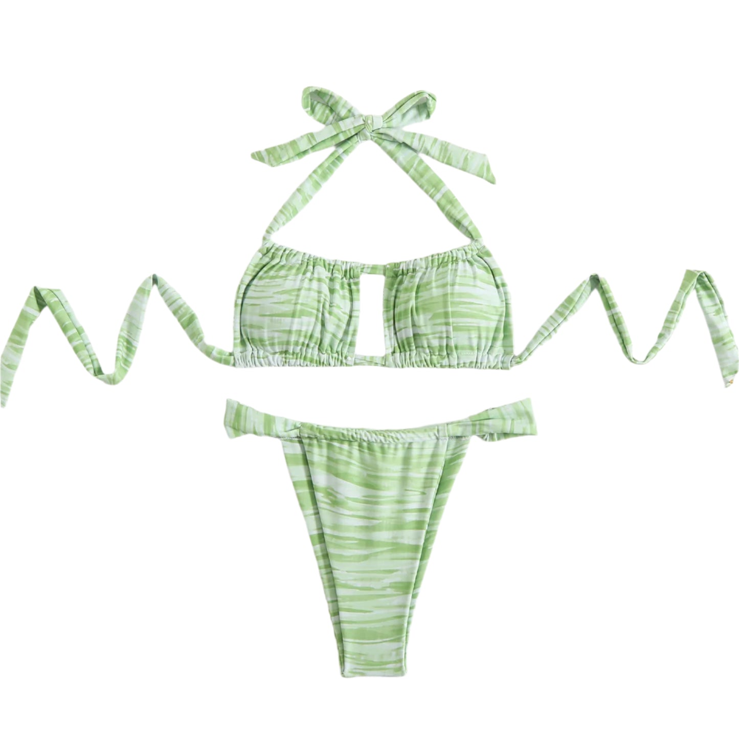 Cut Out Halter Bikini Set - Multiple Colours