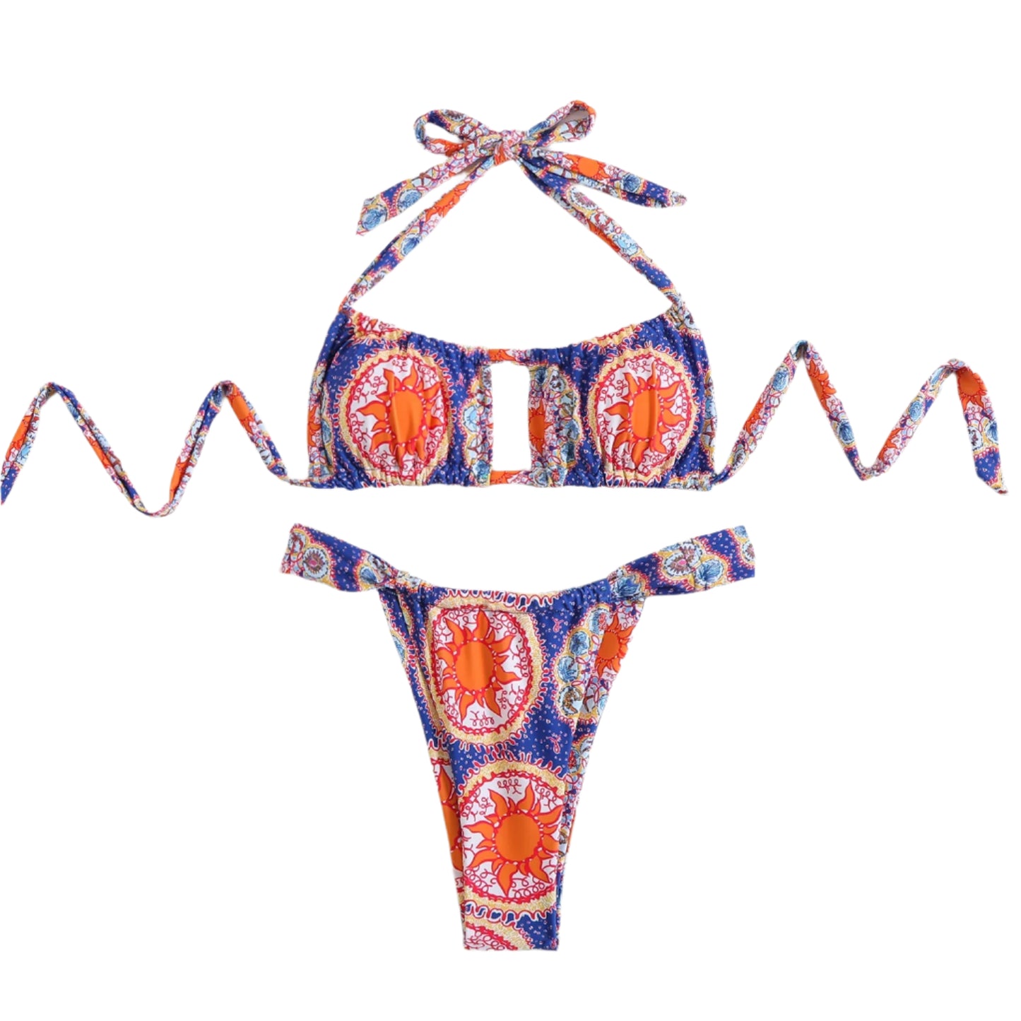 Cut Out Halter Bikini Set - Multiple Colours