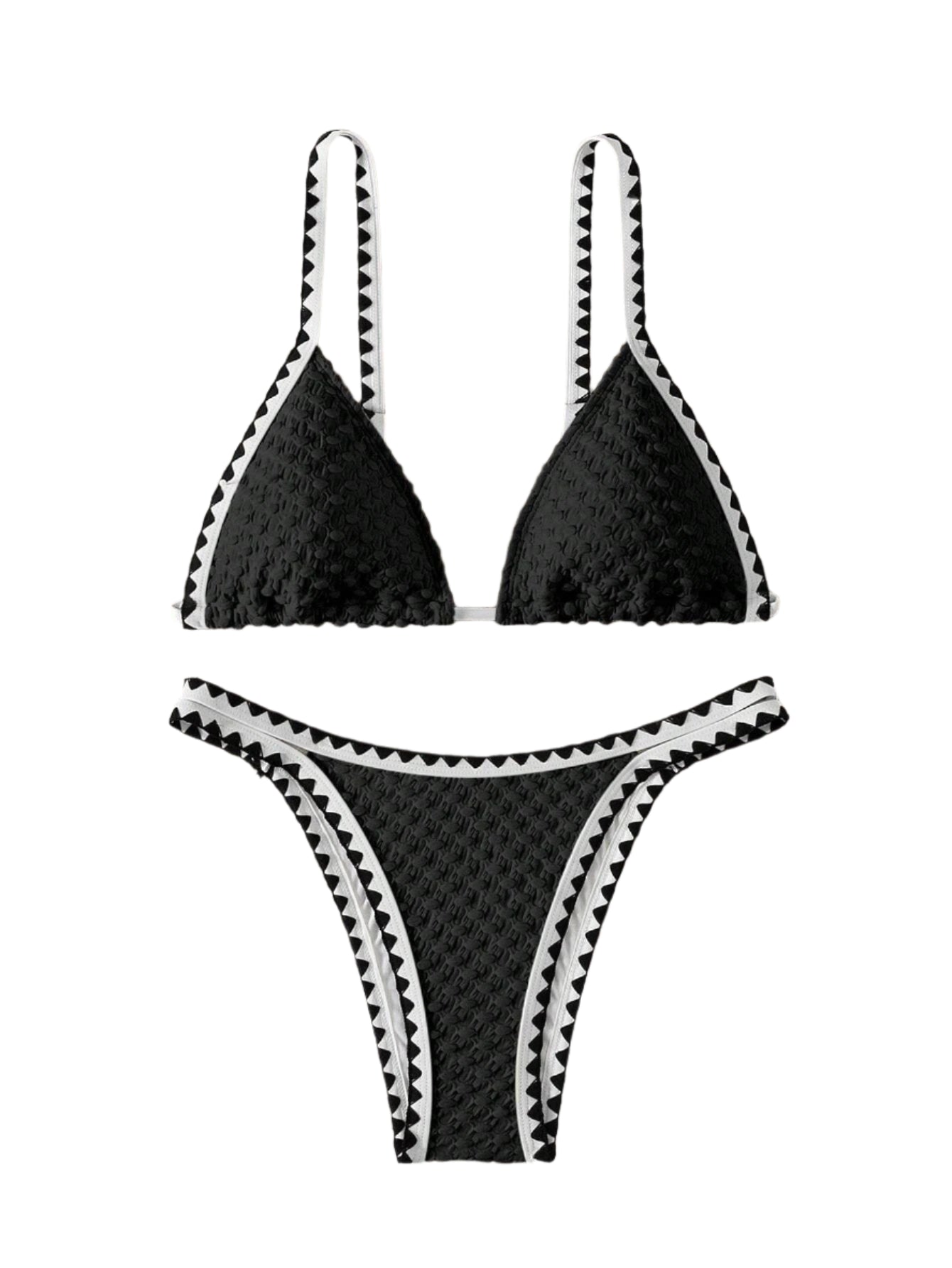 Bubble Knit Triangle Bikini Set - Multiple Colours
