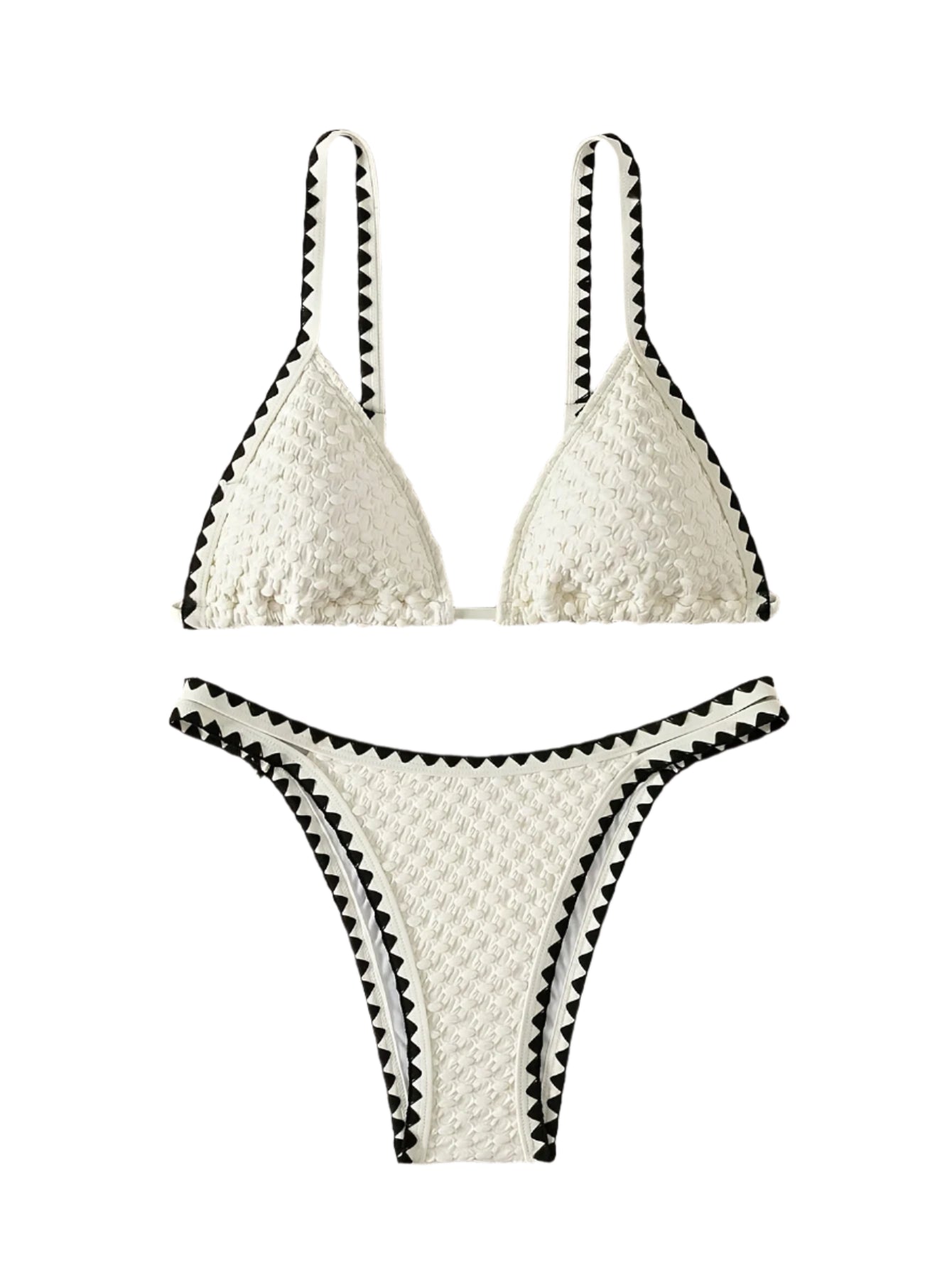Bubble Knit Triangle Bikini Set - Multiple Colours