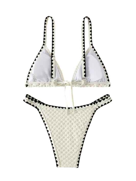 Bubble Knit Triangle Bikini Set - Multiple Colours