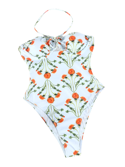 Floral Halter One Piece Swimsuit