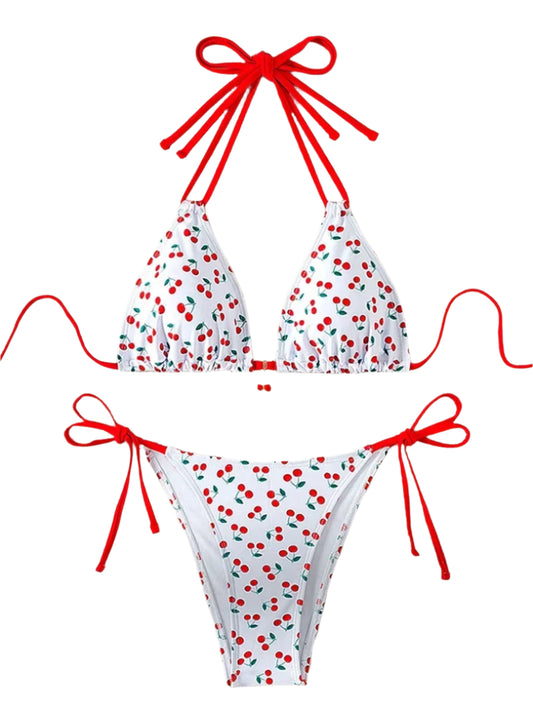 Cherry String Bikini Set - Multiple Colours