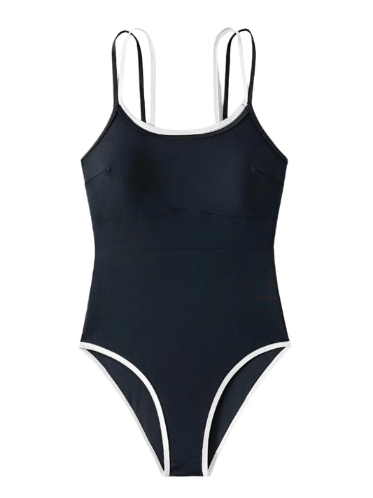 Double Strap One Piece Swimsuit
