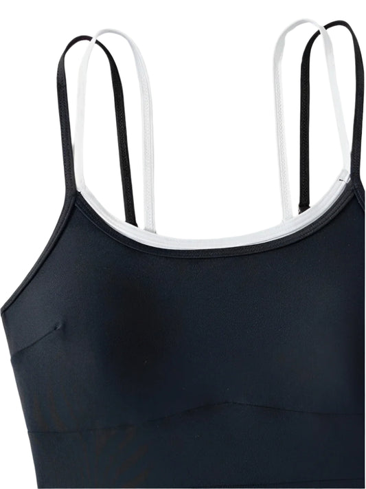 Double Strap One Piece Swimsuit