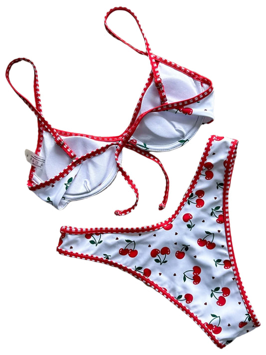 Cherry Print Brazilian Bikini Set