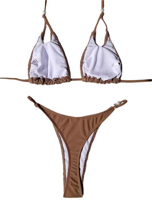 Fishnet Halter Bikini Set