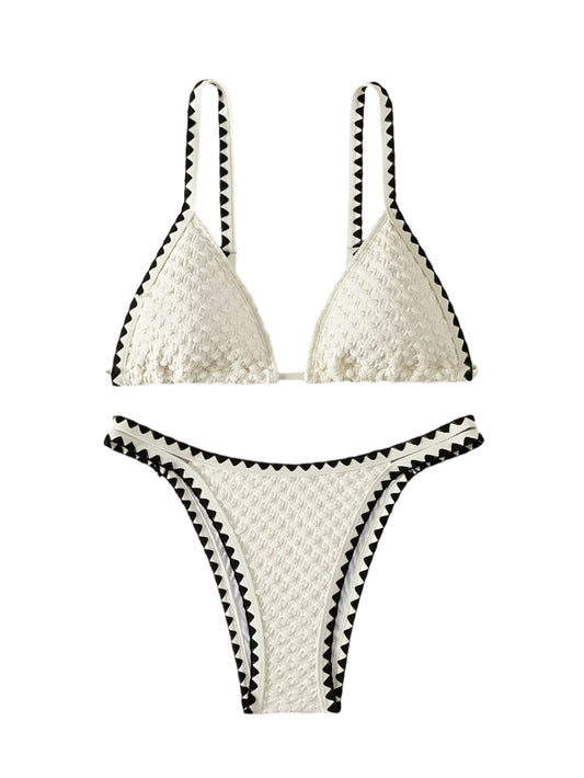 Bubble Knit Triangle Bikini Set - Multiple Colours