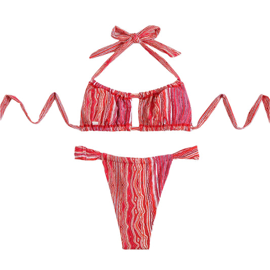 Cut Out Halter Bikini Set - Multiple Colours